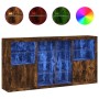 Aparador con luces LED roble ahumado 202x37x100 cm von , Sideboards - Ref: Foro24-3209188, Preis: 281,22 €, Rabatt: %