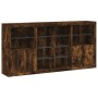 Aparador con luces LED roble ahumado 202x37x100 cm von , Sideboards - Ref: Foro24-3209188, Preis: 281,22 €, Rabatt: %