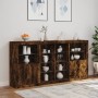Aparador con luces LED roble ahumado 202x37x100 cm von , Sideboards - Ref: Foro24-3209188, Preis: 281,22 €, Rabatt: %