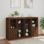 Aparador con luz LED 3 pzas madera de ingeniería marrón roble von , Sideboards - Ref: Foro24-3209141, Preis: 221,44 €, Rabatt: %