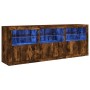 Aparador con luces LED roble ahumado 181,5x37x67 cm von , Sideboards - Ref: Foro24-3209006, Preis: 219,23 €, Rabatt: %
