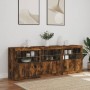 Aparador con luces LED roble ahumado 181,5x37x67 cm von , Sideboards - Ref: Foro24-3209006, Preis: 219,23 €, Rabatt: %
