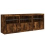 Aparador con luces LED roble ahumado 181,5x37x67 cm von , Sideboards - Ref: Foro24-3209006, Preis: 219,23 €, Rabatt: %