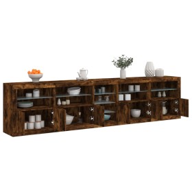 Aparador con luces LED roble ahumado 283x37x67 cm von , Sideboards - Ref: Foro24-3209027, Preis: 323,92 €, Rabatt: %