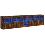 Aparador con luces LED roble ahumado 283x37x67 cm von , Sideboards - Ref: Foro24-3209027, Preis: 323,92 €, Rabatt: %