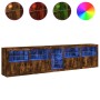 Aparador con luces LED roble ahumado 283x37x67 cm von , Sideboards - Ref: Foro24-3209027, Preis: 323,92 €, Rabatt: %