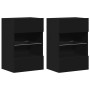 Muebles de TV de pared con luces LED 2 uds negro 40x30x60,5 cm | Foro24.es | Tu tienda online para hogar, jardín y más Foro24.es