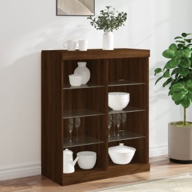 Aparador con luces LED roble marrón 81x37x100 cm von , Sideboards - Ref: Foro24-836720, Preis: 86,71 €, Rabatt: %