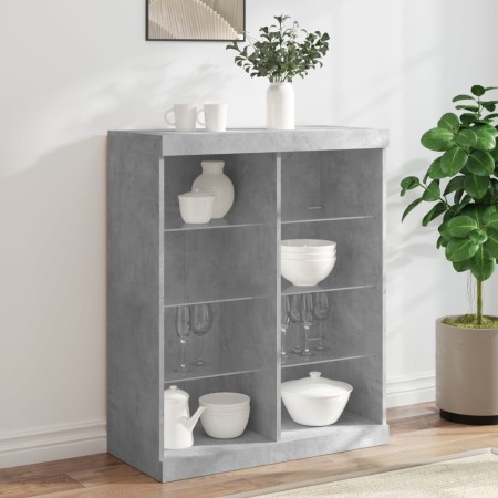 Aparador con luces LED gris hormigón 81x37x100 cm | Foro24.es | Tu tienda online para hogar, jardín y más Foro24.es