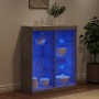 Aparador con luces LED gris hormigón 81x37x100 cm | Foro24.es | Tu tienda online para hogar, jardín y más Foro24.es