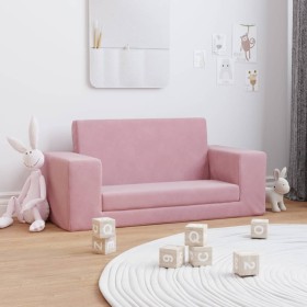 Sofá cama para niños de 2 plazas felpa suave rosa von , Baby- und Kleinkindmöbel - Ref: Foro24-357033, Preis: 52,60 €, Rabatt: %