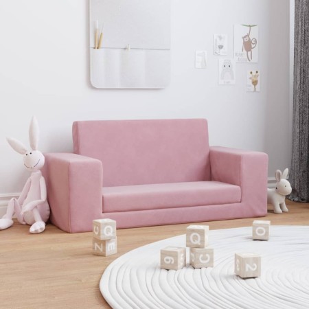 Sofá cama para niños de 2 plazas felpa suave rosa von , Baby- und Kleinkindmöbel - Ref: Foro24-357033, Preis: 52,60 €, Rabatt: %