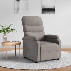 Sillón reclinable de tela gris taupe