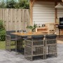 Set comedor de jardín 5 piezas con cojines ratán sintético gris by , Garden sets - Ref: Foro24-3210902, Price: 262,73 €, Disc...