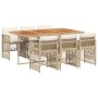 Set comedor de jardín 7 pzas con cojines ratán sintético beige by , Garden sets - Ref: Foro24-3210916, Price: 405,33 €, Disco...