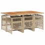 Set comedor de jardín 7 pzas con cojines ratán sintético beige by , Garden sets - Ref: Foro24-3210916, Price: 405,33 €, Disco...