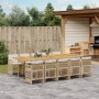 Set comedor de jardín 11 pzas con cojines ratán sintético beige by , Garden sets - Ref: Foro24-3210940, Price: 788,52 €, Disc...
