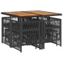 Set de comedor de jardín 9 pzas y cojines ratán sintético negro by , Garden sets - Ref: Foro24-3210963, Price: 336,54 €, Disc...