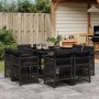 Set de comedor de jardín 9 pzas y cojines ratán sintético negro by , Garden sets - Ref: Foro24-3211015, Price: 500,35 €, Disc...