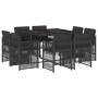 Set de comedor de jardín 9 pzas y cojines ratán sintético negro by , Garden sets - Ref: Foro24-3211015, Price: 500,35 €, Disc...