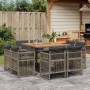 Set comedor jardín 9 pzas y cojines ratán sintético gris von , Gartensets - Ref: Foro24-3211022, Preis: 534,41 €, Rabatt: %