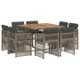 Set comedor jardín 9 pzas y cojines ratán sintético gris von , Gartensets - Ref: Foro24-3211022, Preis: 534,41 €, Rabatt: %