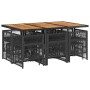 Set de comedor jardín 11 pzas con cojines ratán sintético negro by , Garden sets - Ref: Foro24-3210975, Price: 466,60 €, Disc...
