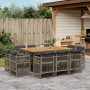 Set de comedor de jardín 11 pzas y cojines ratán sintético gris by , Garden sets - Ref: Foro24-3211034, Price: 545,31 €, Disc...