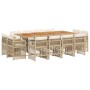 Set comedor de jardín con cojines 13 pzas ratán sintético beige by , Garden sets - Ref: Foro24-3211048, Price: 731,00 €, Disc...