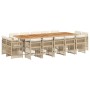 Set comedor de jardín con cojines 15 pzas ratán sintético beige von , Gartensets - Ref: Foro24-3211060, Preis: 852,87 €, Raba...