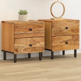 Mesitas de noche 2 uds madera maciza de acacia 40x33x46 cm by , Nightstands - Ref: Foro24-356854, Price: 122,52 €, Discount: %