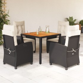 Set de muebles jardín 5 pzas con cojines ratán sintético negro by , Garden sets - Ref: Foro24-3212655, Price: 620,23 €, Disco...