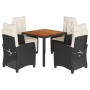 Set de muebles jardín 5 pzas con cojines ratán sintético negro by , Garden sets - Ref: Foro24-3212655, Price: 620,23 €, Disco...