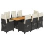 Set de comedor de jardín 9 pzas y cojines ratán sintético negro by , Garden sets - Ref: Foro24-3212706, Price: 1,00 €, Discou...