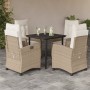 Set comedor de jardín 5 pzas con cojines ratán sintético beige de , Conjuntos de jardín - Ref: Foro24-3212814, Precio: 540,00 €