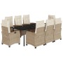 Set comedor de jardín 9 pzas con cojines ratán sintético beige by , Garden sets - Ref: Foro24-3212821, Price: 1,00 €, Discoun...