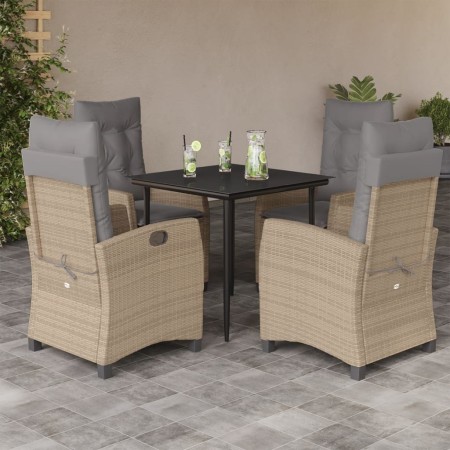 Set comedor de jardín 5 pzas con cojines ratán sintético beige by , Garden sets - Ref: Foro24-3212823, Price: 545,61 €, Disco...