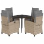 Set comedor de jardín 5 pzas con cojines ratán sintético beige by , Garden sets - Ref: Foro24-3212823, Price: 545,61 €, Disco...