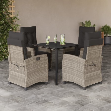 Set comedor de jardín 5 pzas cojines ratán sintético gris claro by , Garden sets - Ref: Foro24-3212854, Price: 613,19 €, Disc...