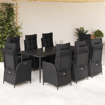 Set de comedor de jardín 9 pzas y cojines ratán sintético negro von , Gartensets - Ref: Foro24-3213183, Preis: 1,00 €, Rabatt: %