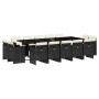 Set comedor de jardín con cojines 15 pzas ratán sintético negro | Foro24.es | Tu tienda online para hogar, jardín y más Foro24.es