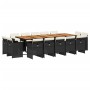 Set comedor de jardín con cojines 15 pzas ratán sintético negro by , Garden sets - Ref: Foro24-3210699, Price: 954,79 €, Disc...