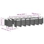 Set de muebles jardín 17 pzas con cojines ratán sintético negro von , Gartensets - Ref: Foro24-3210703, Preis: 1,00 €, Rabatt: %