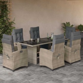 Set comedor jardín 7 pzas y cojines ratán sintético gris claro by , Garden sets - Ref: Foro24-3212930, Price: 939,75 €, Disco...