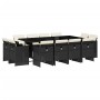 Set comedor de jardín con cojines 13 pzas ratán sintético negro | Foro24.es | Tu tienda online para hogar, jardín y más Foro24.es