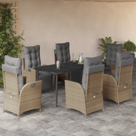 Set comedor de jardín 7 pzas con cojines ratán sintético beige de , Conjuntos de jardín - Ref: Foro24-3213452, Precio: 948,79...