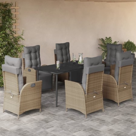 Set comedor de jardín 7 pzas con cojines ratán sintético beige by , Garden sets - Ref: Foro24-3213452, Price: 948,79 €, Disco...