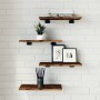 Estantes pared 4 uds madera ingeniería roble humo 40x20x1,5 cm by , Shelves - Ref: Foro24-838201, Price: 20,85 €, Discount: %