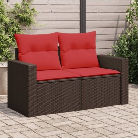 Sofá de jardín de 2 plazas con cojines en ratán sintético marrón by , Outdoor sofas - Ref: Foro24-366243, Price: 169,63 €, Di...