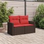 Sofá de jardín de 2 plazas con cojines en ratán sintético marrón by , Outdoor sofas - Ref: Foro24-366243, Price: 169,63 €, Di...